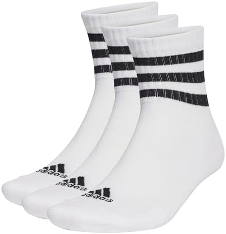 adidas Unisex 3-stripes Cushioned Sportswear Mid-cut Socks 3 Pairs Ankle Socks (pack of 3)