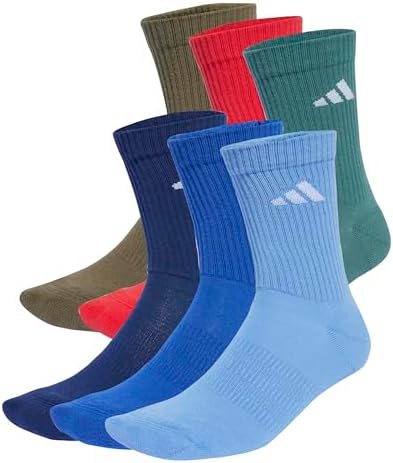 adidas Unisex Cushioned Crew Socks 6 Pair Pack Socks