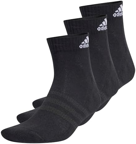 adidas Unisex Kids Cushioned Sportswear Ankle Socks 3 Pairs Black/White 6-7 Years