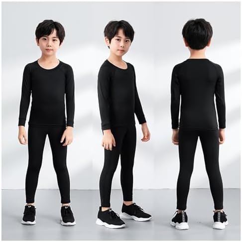 Adixun Kids Thermal Base Layers Sets Boys Compression Football Skin Rugby Athletic Underwear Kits Youth Sport Baselayers For Children 6-13 Years