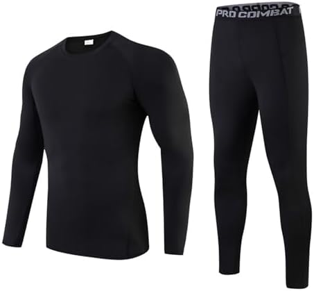 Adixun Kids Thermal Base Layers Sets Boys Compression Football Skin Rugby Athletic Underwear Kits Youth Sport Baselayers for Children 6-13 Years