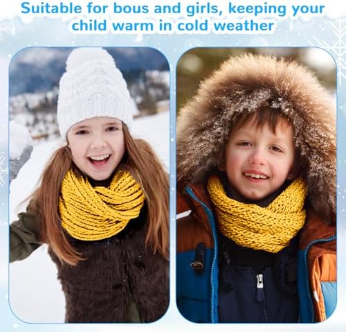 ADLABLD Warm Scarf For Kids Cute Winter Scarves For Boys & Girls Black Knitting Scarf For Kids Child Winter Neck Warmer(Red)