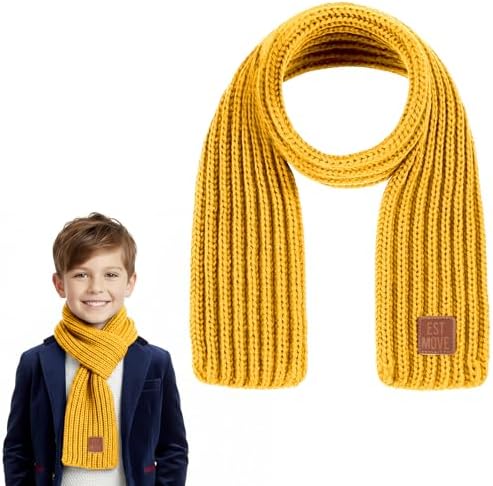 ADLABLD Warm Scarf for Kids Cute Winter Scarves for Boys & Girls Black Knitting Scarf for Kids Child Winter Neck Warmer(Red)