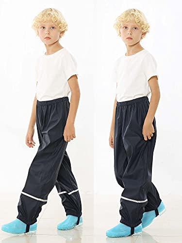 Adorel Boys Waterproof Trousers Rain With Stirrups Reflective