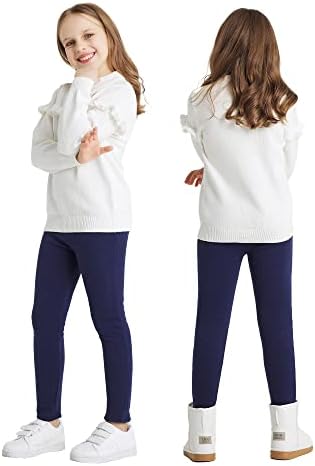 Adorel Girls Fleece Lined Leggings Thermal Trousers Cotton Pack Of 2