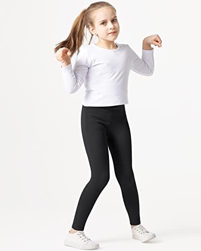 Adorel Girls Leggings Kids Cotton Trousers Full Length Plain Pack Of 3
