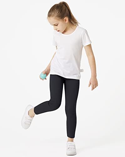 Adorel Girls Leggings Kids Cotton Trousers Full Length Plain Pack Of 3