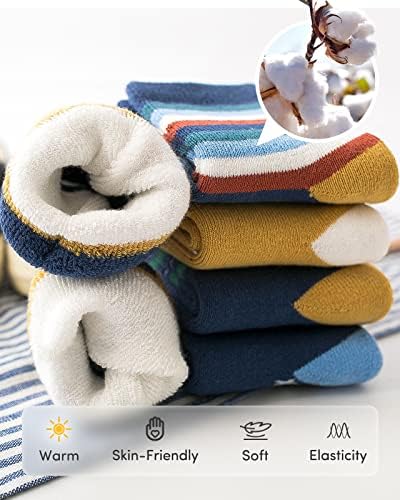 Adorel Little Boys Thermal Socks Thick Warm Cotton Pack Of 5