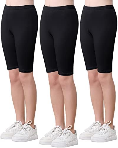Adorel Teen Girls Shorts Kids Cycling Shorts Cotton Gymnastic Dance Summer Pack of 3