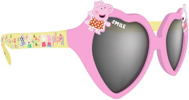 AFB Peppa Pig Heart Shaped Children's Character Sunglasses 100% UV Protection Pink 11 Cm