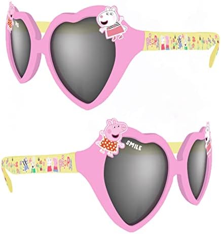 AFB Peppa Pig Heart Shaped Children's Character Sunglasses 100% UV Protection Pink 11 cm