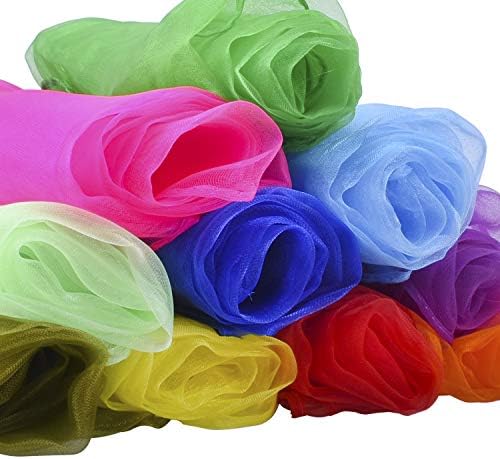 AIDCARE Juggling Dance Scarves 30 Pcs Square Dance Scarf Magic Movement Scarves Performance Props Accessories 60x60cm 10 Colors