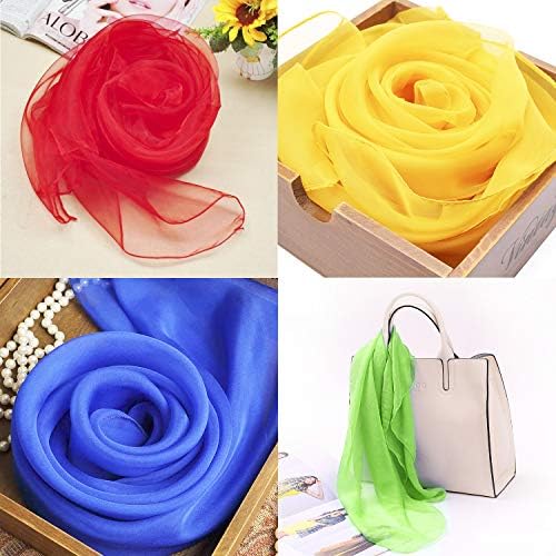 AIDCARE Juggling Dance Scarves 30 Pcs Square Dance Scarf Magic Movement Scarves Performance Props Accessories 60x60cm 10 Colors