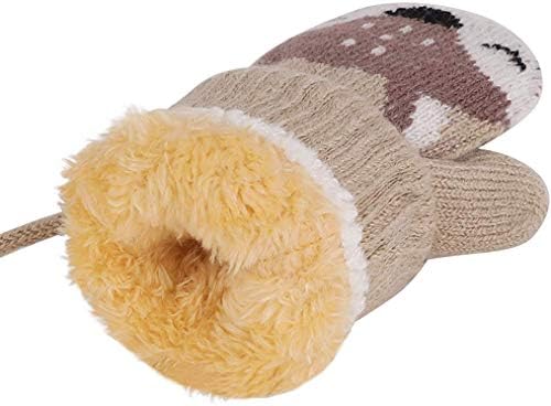 AIDIER Baby Boys Girls Winter Knitted Mittens Warm Fleece Lined Gloves For Kids 0-3 Years