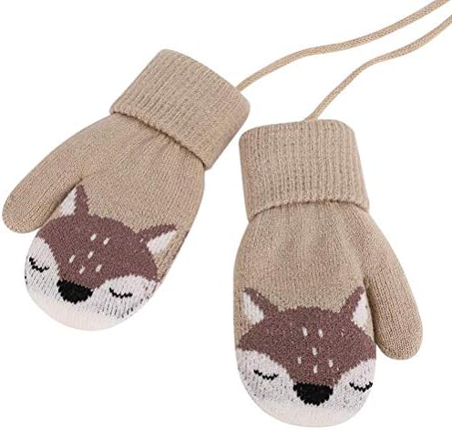 AIDIER Baby Boys Girls Winter Knitted Mittens Warm Fleece Lined Gloves For Kids 0-3 Years