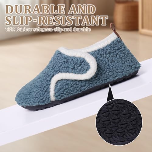 Aisprts Kids Slippers Soft Sherpa Fleece Boys Girls Slippers Toddler Winter Warm Cozy House Shoes With Non-Slip Flexible Rubber Sole