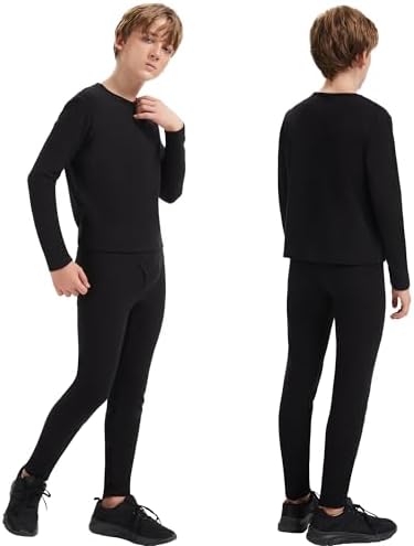 AKKQHH Kids Thermal Base Layer Set Winter Underwear Skins For Boys Long Sleeve Top And Long Johns Bottoms Suit