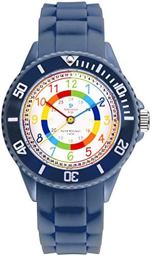 Alienwork Kids Children's Teacher Watch Boys Girls Learning Time Waterproof 5 ATM