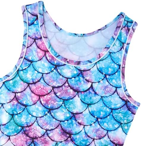 ALISISTER Girls Swimsuit 3 Piece Bathing Suit Quick Dry Tankini Set With Cover Up Beach Skirt Bikini Swimwear 6-13 Years