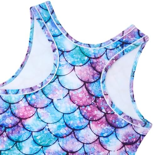 ALISISTER Girls Swimsuit 3 Piece Bathing Suit Quick Dry Tankini Set With Cover Up Beach Skirt Bikini Swimwear 6-13 Years