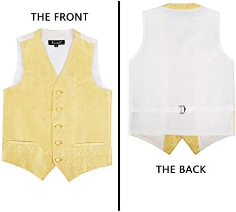 Alizeal Boys Classic Paisley Bow Tie And Suit Vest Set