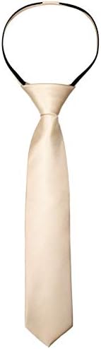 Alizeal Boys Solid Color Pre-tied 6cm Zipper Skinny Necktie