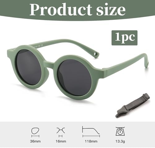 ALLGAYER Kids Flexible Polarized Sunglasses Baby Boy Girl Durable UV Protection Sunglasses With Strap Age 0-3
