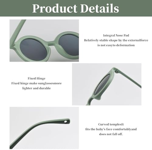 ALLGAYER Kids Flexible Polarized Sunglasses Baby Boy Girl Durable UV Protection Sunglasses With Strap Age 0-3