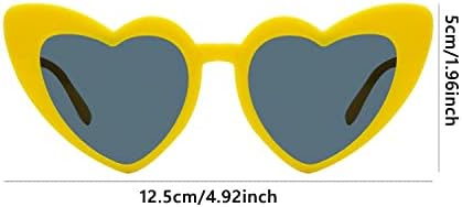 ALLY-MAGIC Kids Heart Shaped Polarized Sunglasses 70s Retro Love Heart Cat Eye Sunglasses UV400 Protection Vintage Eyewear For Girls Boys Y7ETXXTYJ