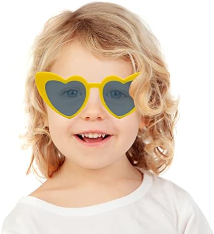 ALLY-MAGIC Kids Heart Shaped Polarized Sunglasses 70s Retro Love Heart Cat Eye Sunglasses UV400 Protection Vintage Eyewear For Girls Boys Y7ETXXTYJ