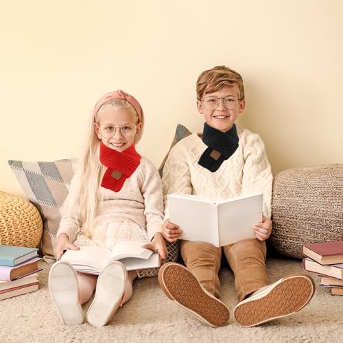 ALLY-MAGIC Kids Scarves Autumn Winter Knit Scarf Warm Solid Color Neckerchiefs Collar Neck Warmer Y6-BZWJ