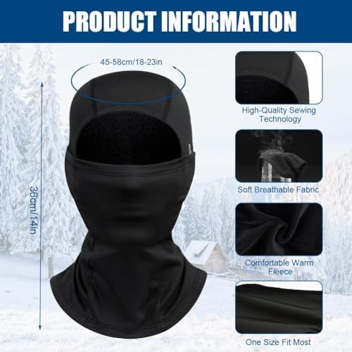 AMFUN Winter Balaclava For Men Ski Mask Windproof Cycling Balaclava Thermal Head Cover Face Mask For Men Women Outdoor Sports Motorcycle Cycling