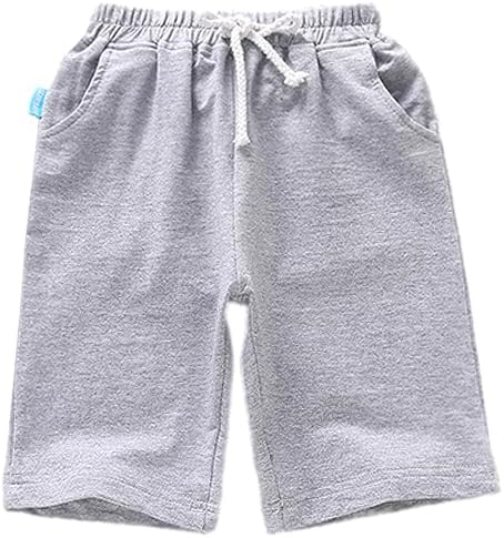 Amropi Kids Boys 3 Pack Shorts Drawstring Casual Elastic Waist Short Half Pants With Pockets For 3-13 Years