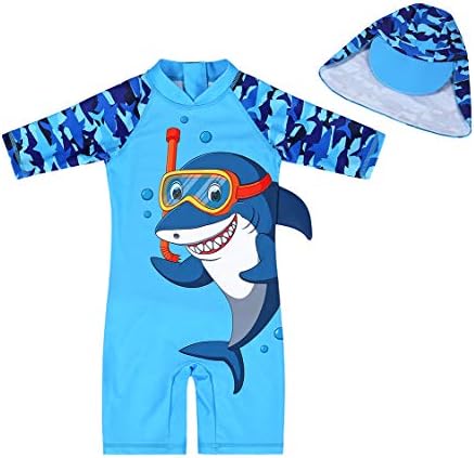 AmzBarley Boys Swimming Costume One Piece UPF 50+ Sun Protection Swimsuit Kids Child Rash Guard Swimwear