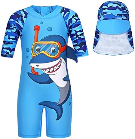 AmzBarley Boys Swimming Costume One Piece UPF 50+ Sun Protection Swimsuit Kids Child Rash Guard Swimwear