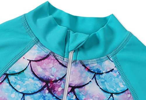 AmzBarley Girls Swimming Costume Girls Swimsuit Kids One-Piece UV Protection Swimwear Long Sleeve Rash Guard
