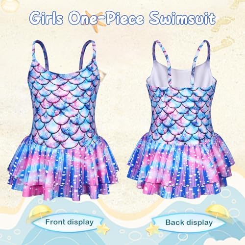 AmzBarley Girls Swimming Costume Girls Swimsuit Kids 1 Piece Mermaid Swimwear Bathing Suit