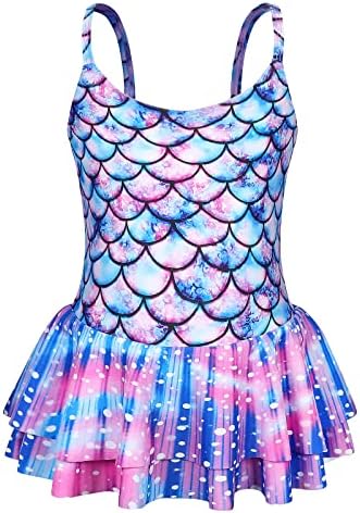 AmzBarley Girls Swimming Costume Girls Swimsuit Kids 1 Piece Mermaid Swimwear Bathing Suit