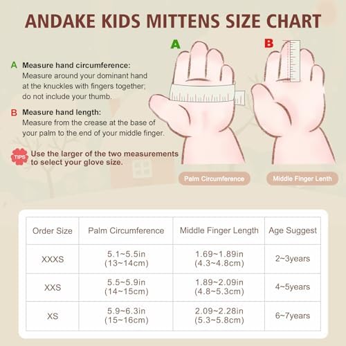 Andake Kids Ski Gloves Boys & Girls Warm Waterproof Mittens 3M Thinsulate Windproof Breathable Thermal Children Gloves For Skiing Snowboarding And Winter Outdoor Sport