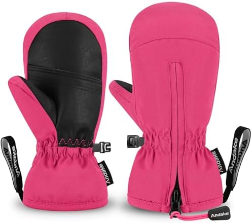 Andake Kids Ski Gloves Boys & Girls Warm Waterproof Mittens 3M Thinsulate Windproof Breathable Thermal Children Gloves for Skiing Snowboarding and Winter Outdoor Sport