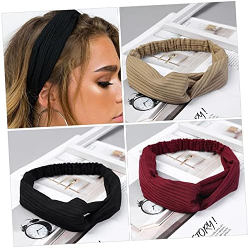 ANDRESLAD Elegant Stretchy Yoga Headband Multi- Twisted Turban Hairband For Workout