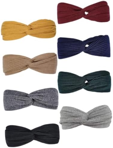 ANDRESLAD Elegant Stretchy Yoga Headband Multi- Twisted Turban Hairband for Workout
