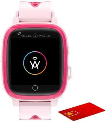 Angel Watch Kids Smartwatch with FREE SIM Card. Waterproof Phone Watch for Kids GPS Tracker SOS Remote Audio/video Safe Contacts List Calls & Messaging- 5-12Y