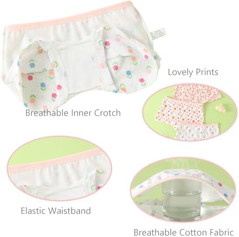 Anntry Kids 12 Pack Soft Comfort Cotton Knickers Underwear Little Girls Assorted Boyshort Panties 2-12 Yrs
