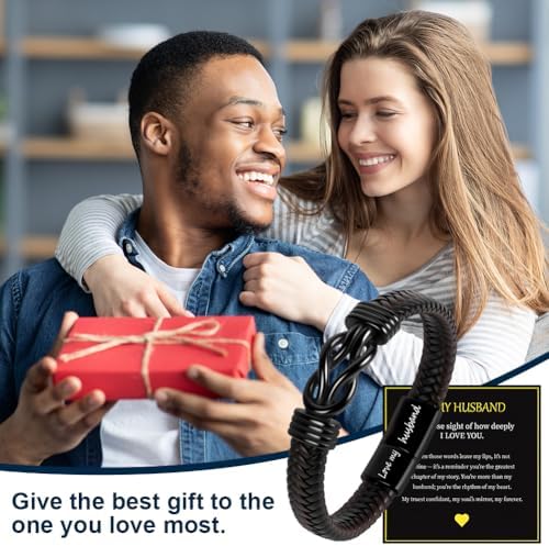 Aolso Men's Bracelets Gifts For Men Braided Leather Infinity Knot Bracelets Birthday Gifts Valentines Gift Christmas Gift For Men Teenage Boys