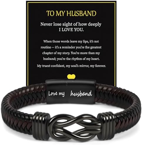 Aolso Men's Bracelets Gifts for Men Braided Leather Infinity Knot Bracelets Birthday Gifts Valentines Gift Christmas Gift for Men Teenage Boys