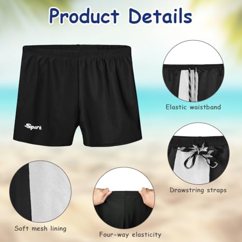 Aomig Boys Swimming Trunks Boy's Swim Trunks With Elasticated Waist Kids Cartoon Shark Beach Shorts Children Elasticated Waist Blue Beach Swimming Trunks