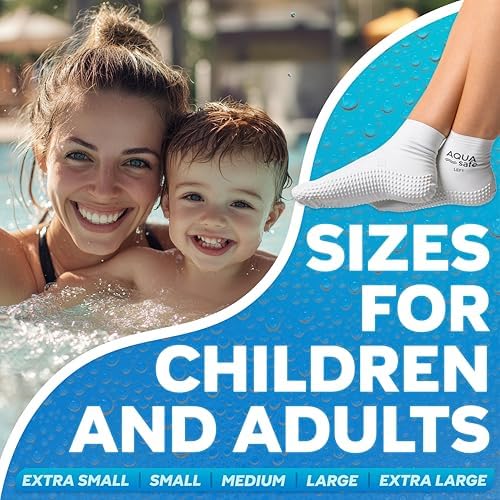 Aquasafe Guardsocks Kids Waterproof Verruca Socks – 100% Latex Swim Socks – Non-Slip Beach Shoes For Hygiene & Pool Safety – Protective Socks For Swimming