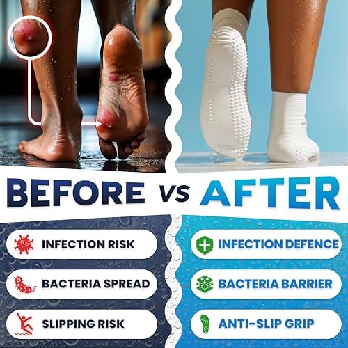 Aquasafe Guardsocks Kids Waterproof Verruca Socks – 100% Latex Swim Socks – Non-Slip Beach Shoes For Hygiene & Pool Safety – Protective Socks For Swimming