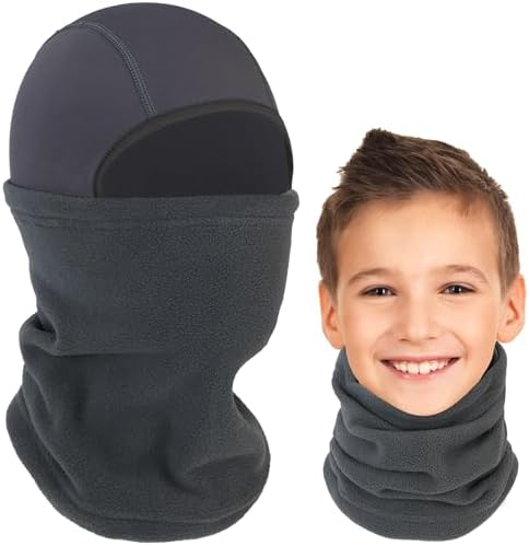 Arcweg Kids Balaclava Ski Mask - Thermal Fleece Neck Warmer Winter Windproof Face Hood for Boys Girls - Fits Under Helmets for Skiing Running Cycling